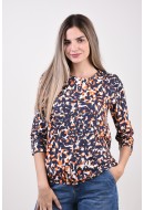 Women Blouse Sunday 6339 Navy/Orange/White